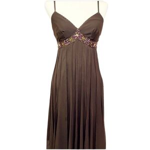ECI Chiffon Beading Spaghetti Straps Full Skirt